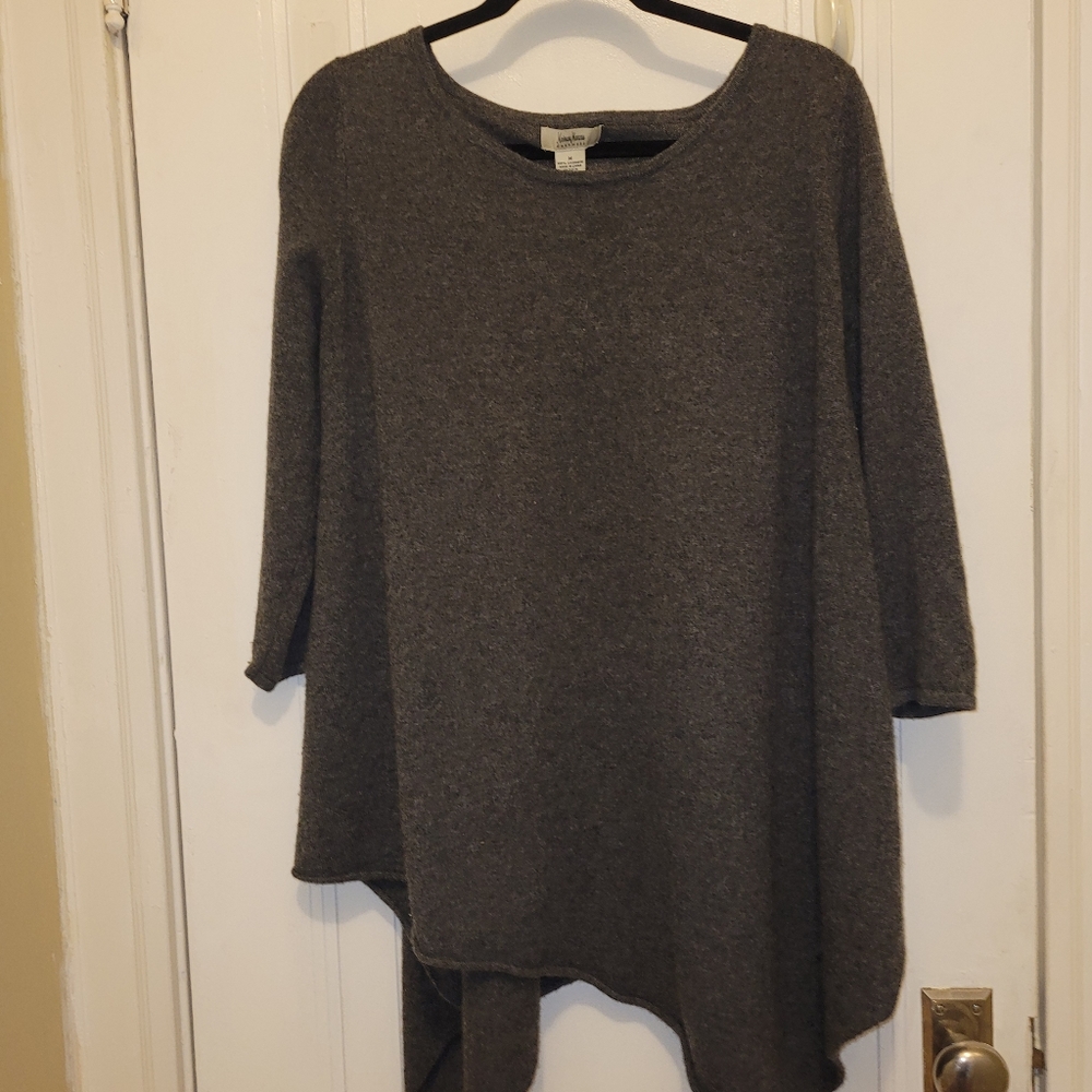 Neiman Marcus asymmetrical oversized cashmere sweater.